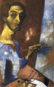 Autorretrato con caballete contemporáneo Marc Chagall Pinturas al óleo